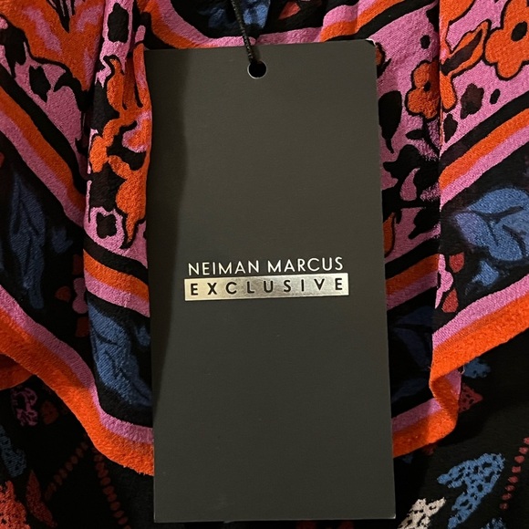 Joie NWT 100% silk high low hem floral ruffle midi dress black pink red blue - Picture 13 of 16